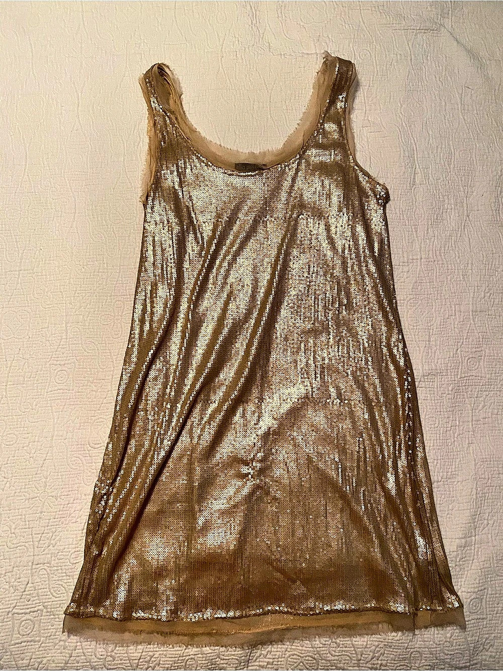 Ella Moss Sequin Dress in Gold. Size Medium.